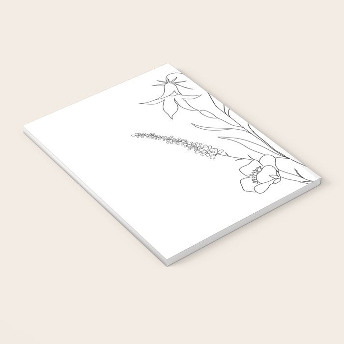Small Wildflowers Minimalist Line Art Notebook Gallery Image 3
