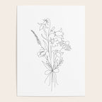 Small Wildflowers Minimalist Line Art Poster Gallery Image 4