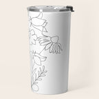 Small Wildflowers Minimalist Line Art Travel Mug Gallery Image 2