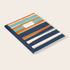 Stripes Abstract, Orange, Teal, Navy Notebook Gallery Image 2