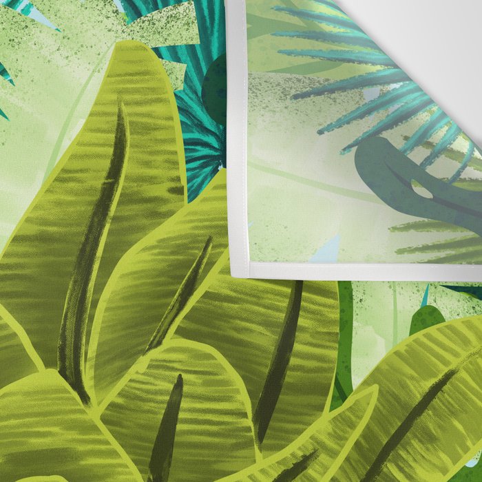 Jungle Tiger | Modern Bohemian Colorful Forest | Tropical Botanical Nature Watercolor Painting Wall Tapestry Gallery Image 3