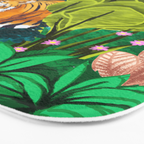 Jungle Tiger | Modern Bohemian Colorful Forest | Tropical Botanical Nature Watercolor Painting Bath Mat Gallery Image 3