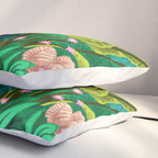 Jungle Tiger | Modern Bohemian Colorful Forest | Tropical Botanical Nature Watercolor Painting Pillow Sham Gallery Image 3