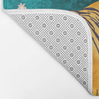 Jungle Tiger | Modern Bohemian Colorful Forest | Tropical Botanical Nature Watercolor Painting Bath Mat Gallery Image 2
