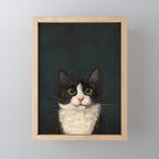 Tuxedo Cat Portrait Mini Art Print Gallery Image 1