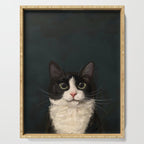 Tuxedo Cat Portrait Serving Tray Gallery Image 1