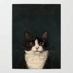 Tuxedo Cat Portrait Poster Gallery Image 4