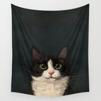 Tuxedo Cat Portrait Wall Tapestry Gallery Image 4