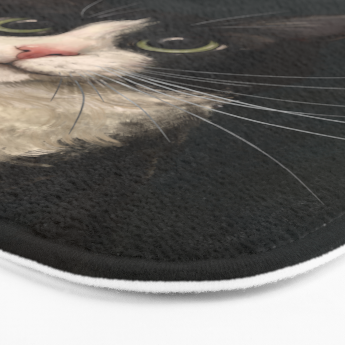 Tuxedo Cat Portrait Bath Mat Gallery Image 3