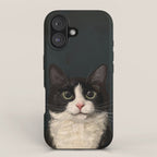 Tuxedo Cat Portrait iPhone Case Gallery Image 1