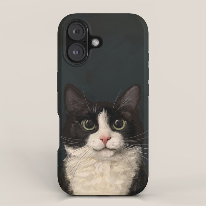 Tuxedo Cat Portrait iPhone Case Gallery Image 1