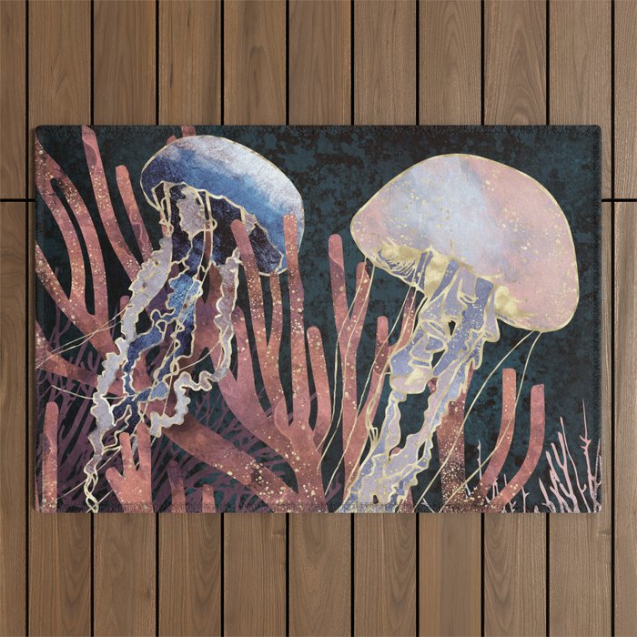 Metallic Coral Outdoor Rug Gallery Image 1