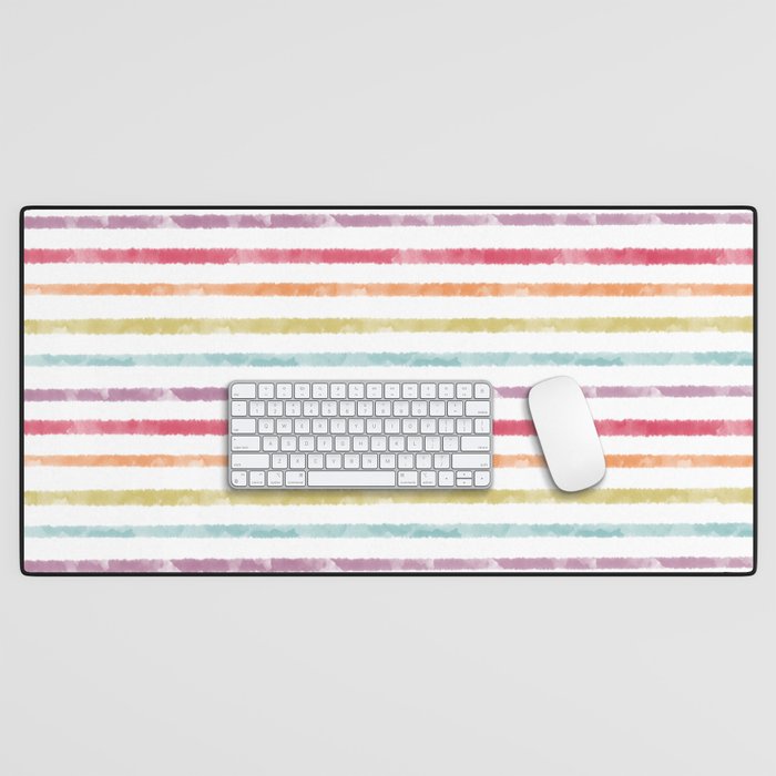 Rainbow Stripes Desk Mat Gallery Image 1