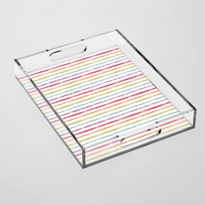 Rainbow Stripes Acrylic Tray Gallery Image 1