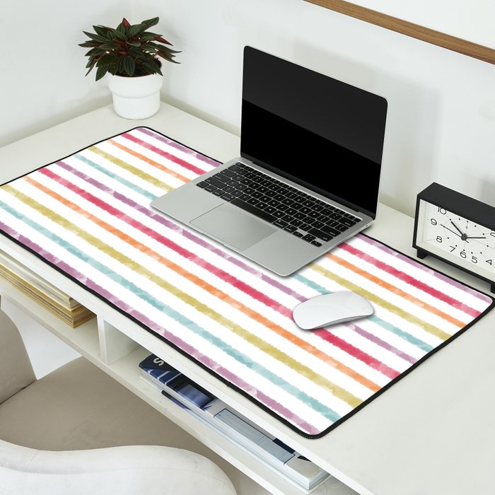 Rainbow Stripes Desk Mat Gallery Image 2