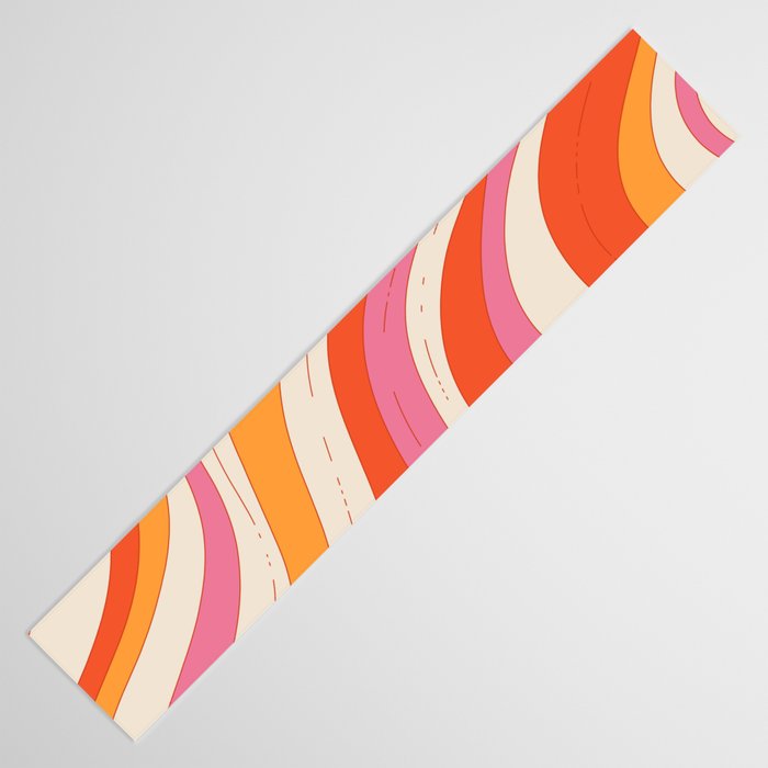 Orange Pink Abstract Retro 70s Table Runner Gallery Image 3
