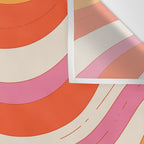 Orange Pink Abstract Retro 70s Wall Tapestry Gallery Image 3