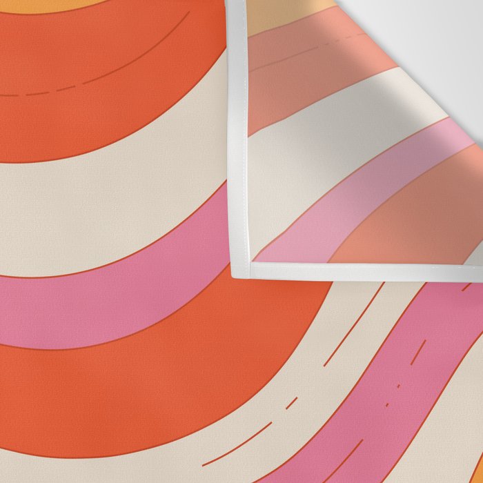 Orange Pink Abstract Retro 70s Wall Tapestry Gallery Image 3