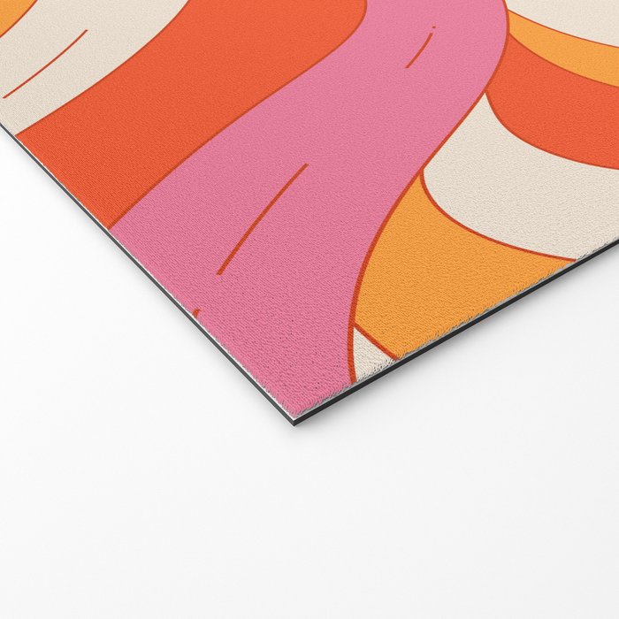 Orange Pink Abstract Retro 70s Welcome Mat Gallery Image 2