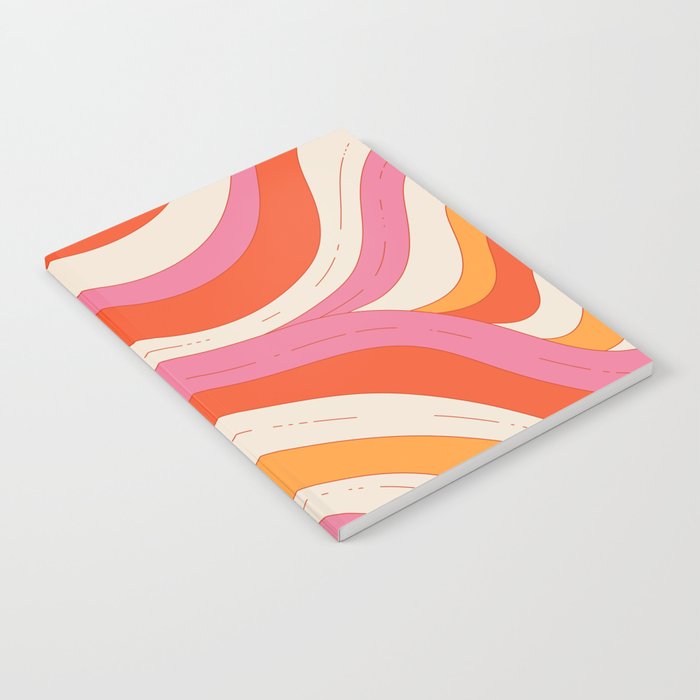 Orange Pink Abstract Retro 70s Notebook Gallery Image 1
