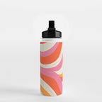 Orange Pink Abstract Retro 70s Water Bottle Gallery Image 2