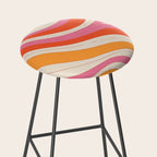 Orange Pink Abstract Retro 70s Stool Gallery Image 2