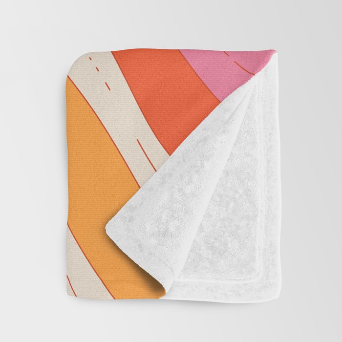 Orange Pink Abstract Retro 70s Throw Blanket Gallery Image 3