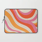 Orange Pink Abstract Retro 70s Laptop Sleeve Gallery Image 1