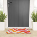 Orange Pink Abstract Retro 70s Welcome Mat Gallery Image 3