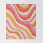 Orange Pink Abstract Retro 70s Throw Blanket Gallery Image 2