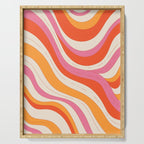 Orange Pink Abstract Retro 70s Serving Tray Gallery Image 1