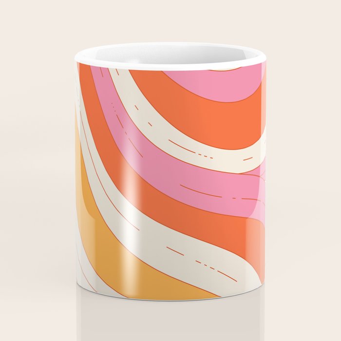 Orange Pink Abstract Retro 70s Coffee Mug Gallery Image 4