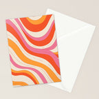 Orange Pink Abstract Retro 70s Stationery Card Gallery Image 2