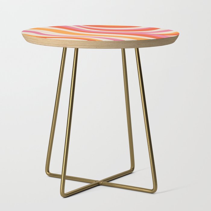 Orange Pink Abstract Retro 70s Side Table Gallery Image 1