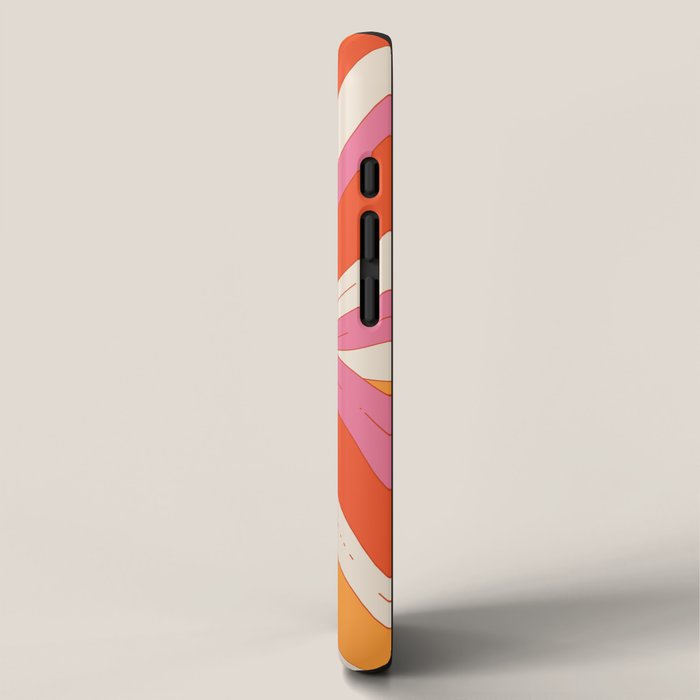 Orange Pink Abstract Retro 70s iPhone Case Gallery Image 2