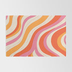 Orange Pink Abstract Retro 70s Rug Gallery Image 2