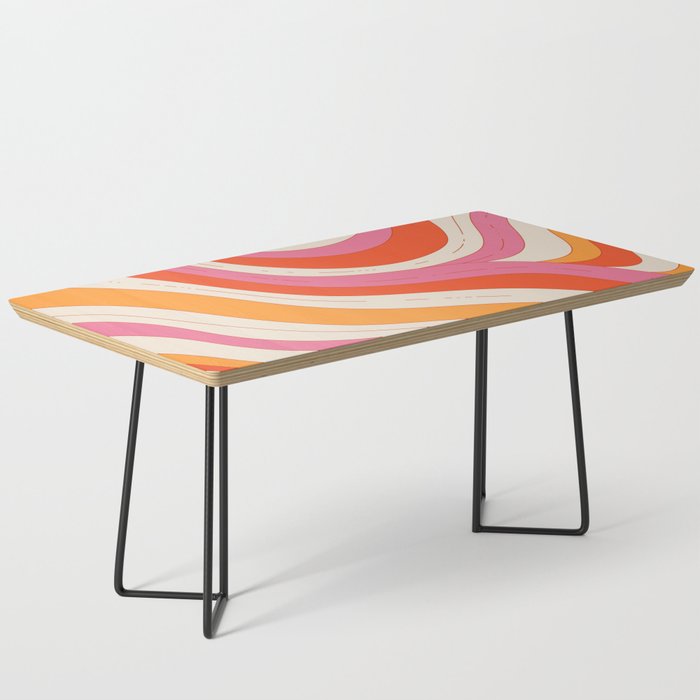 Orange Pink Abstract Retro 70s Coffee Table Gallery Image 1