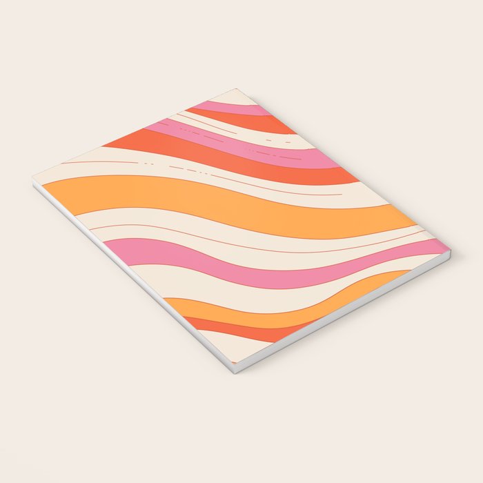 Orange Pink Abstract Retro 70s Notebook Gallery Image 3