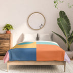 Playful Color Block Shapes in Bright Shades of Orange, Blue, Yellow, and Pink Comforter Gallery Image 3