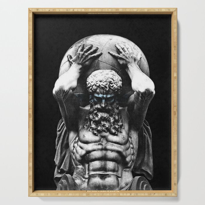 Hercules holding the whole world Serving Tray Gallery Image 1
