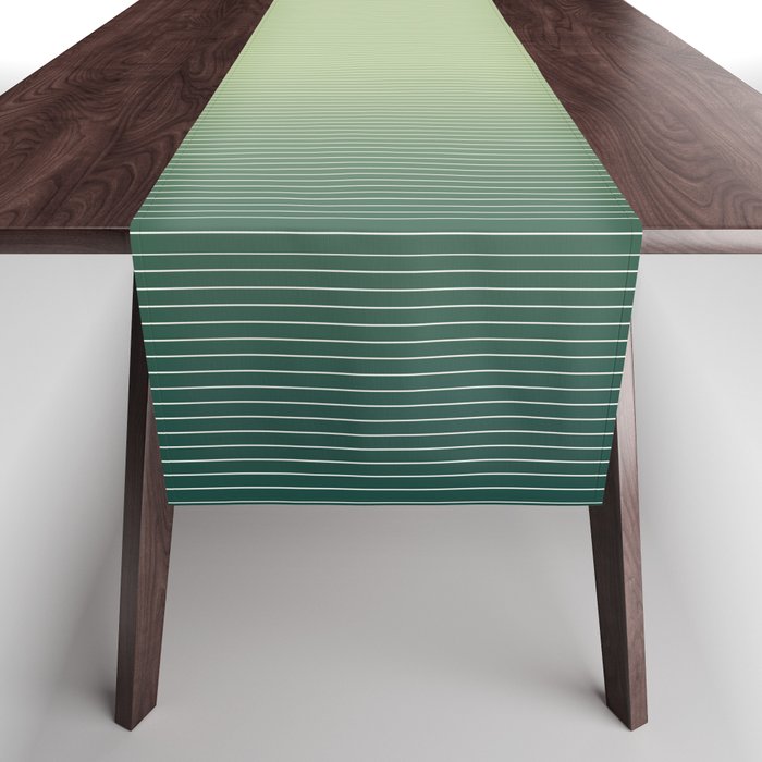 Ombre Arch XIV Green Gradient Modern Geometric Lines Table Runner Gallery Image 1