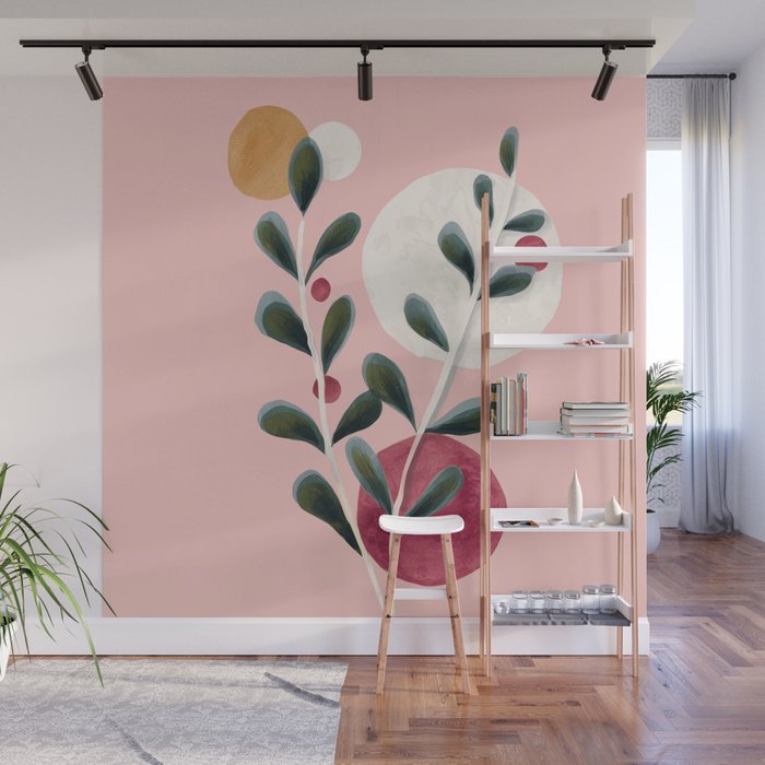 Soft Berry Branches Wall Mural Gallery Image 1