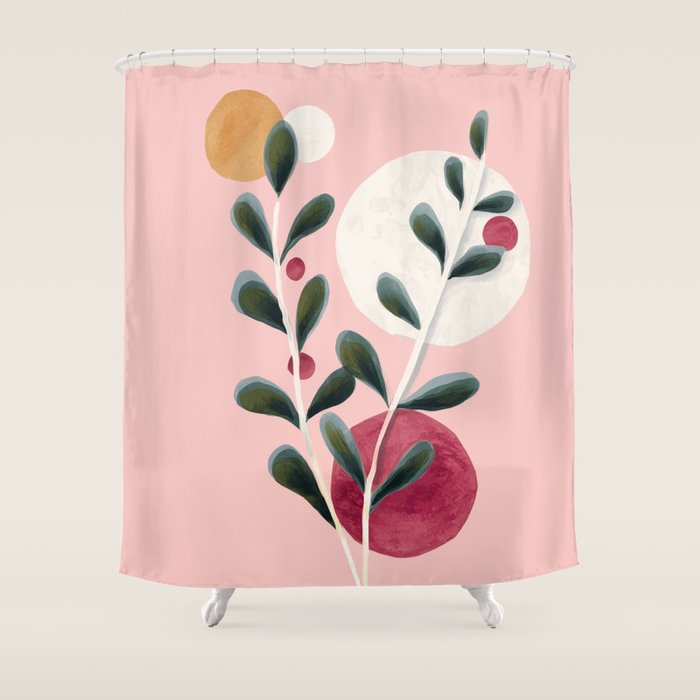 Soft Berry Branches Shower Curtain Gallery Image 1