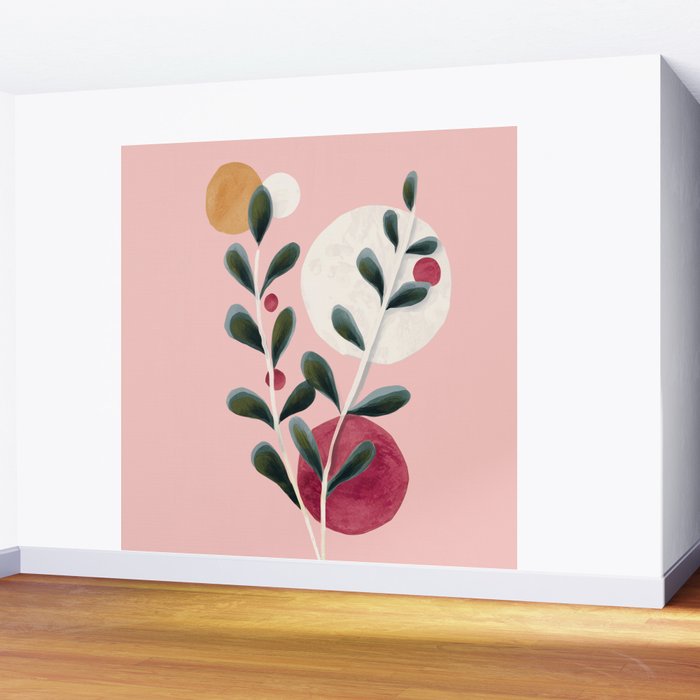 Soft Berry Branches Wall Mural Gallery Image 2