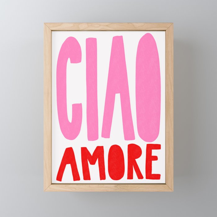 Ciao Amore - Pink and Red Mini Art Print Gallery Image 1