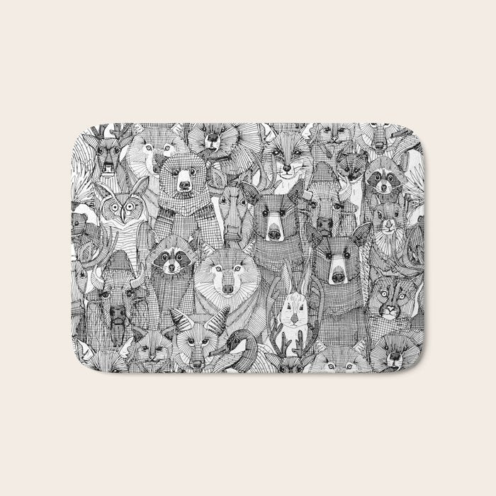 canadian animals black white Bath Mat Gallery Image 1