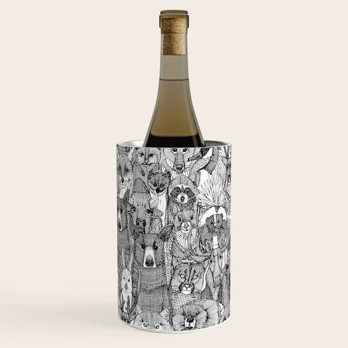 canadian animals black white Wine Chiller Gallery Image 3