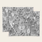 canadian animals black white Placemat Gallery Image 1