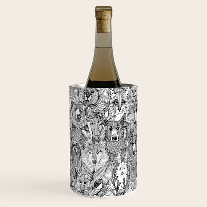 canadian animals black white Wine Chiller Gallery Image 1