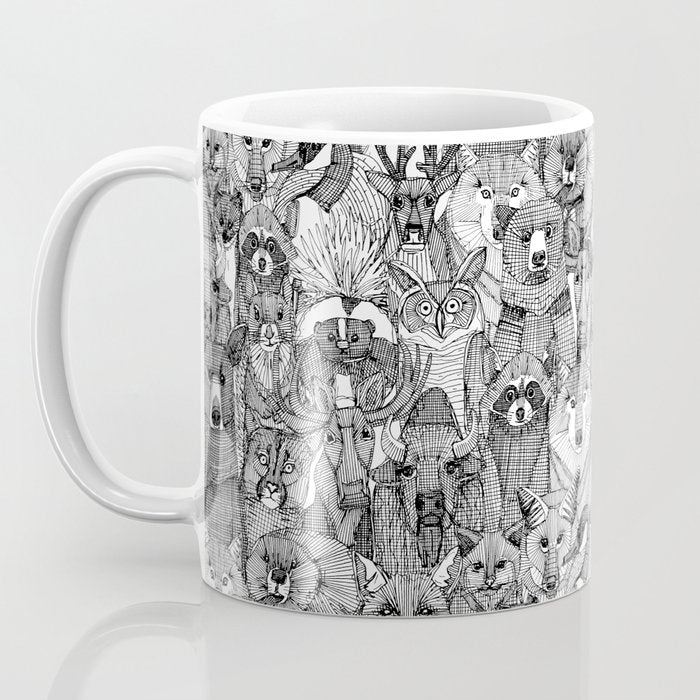 canadian animals black white Coffee Mug Gallery Image 3